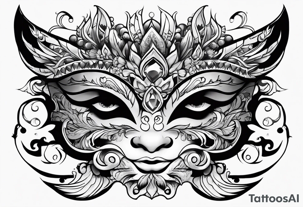 Flip face mask tattoo idea