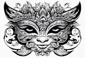 Flip face mask tattoo idea