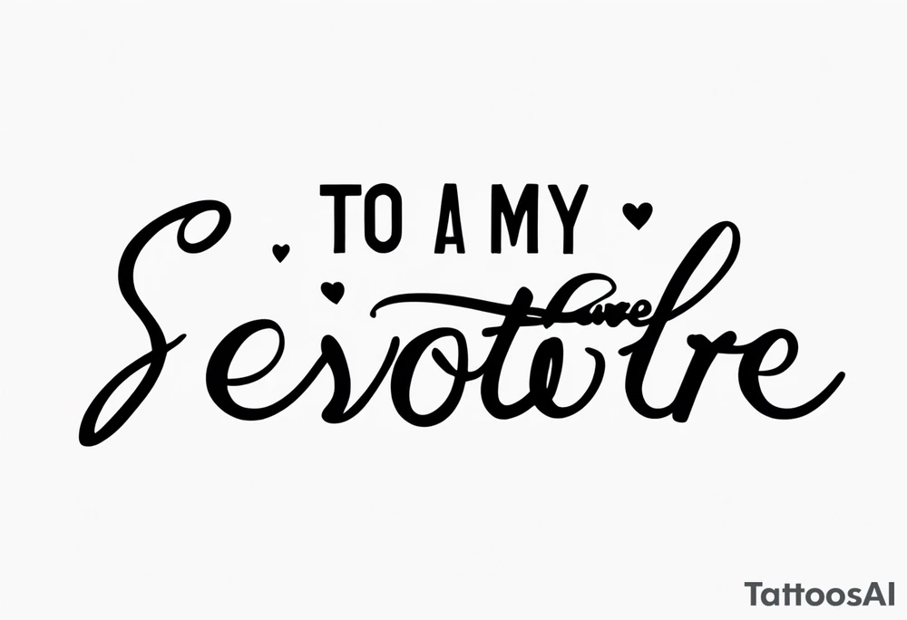 The handwritten words "to my favorite sister" written in a simple way. delicate tattoo tattoo idea
