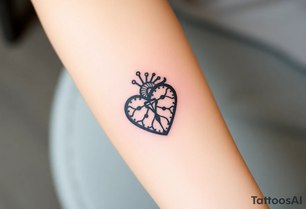 medieval heart woodcut tattoo idea