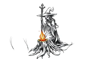 Witch burning at the stake tattoo idea