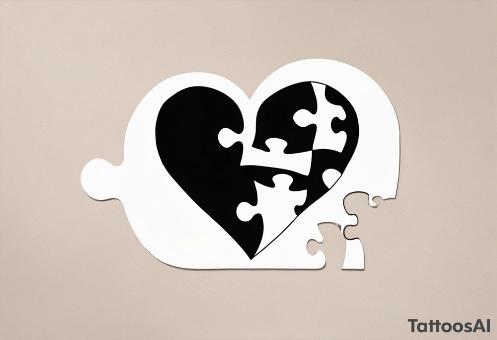 Puzzle Piece: A fine, clean outline with no shading, keeping the design light and elegant.
Filled Heart: A small, solid black heart placed inside the puzzle piece. The contrast between the outlined puzzle and the filled heart adds depth and highlights the heart as a symbol of your bond.
Handwritten Text: Beneath or slightly to the side of the puzzle piece, your sister’s words “to my favorite sister,” carefully preserving the integrity of her handwriting.
This will create a balanced, meaningful design that's simple yet full of emotion—perfect for a small ankle tattoo. tattoo idea