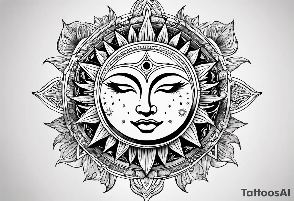 sun and moon tattoo idea