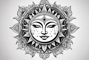 sun and moon tattoo idea