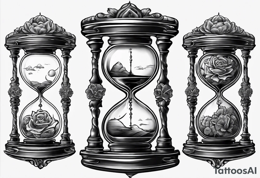 brain inside hourglass tattoo idea