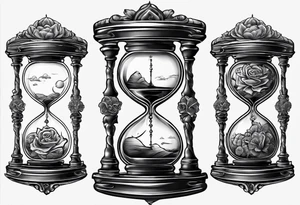 brain inside hourglass tattoo idea