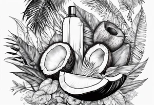 coconut split open tattoo idea