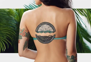 a a simple easily drawn logo for a bikini brand called Yaraí. Simple logo and unique design symbolizing the meaning "lively waters" . Spiral included in the logo tattoo idea