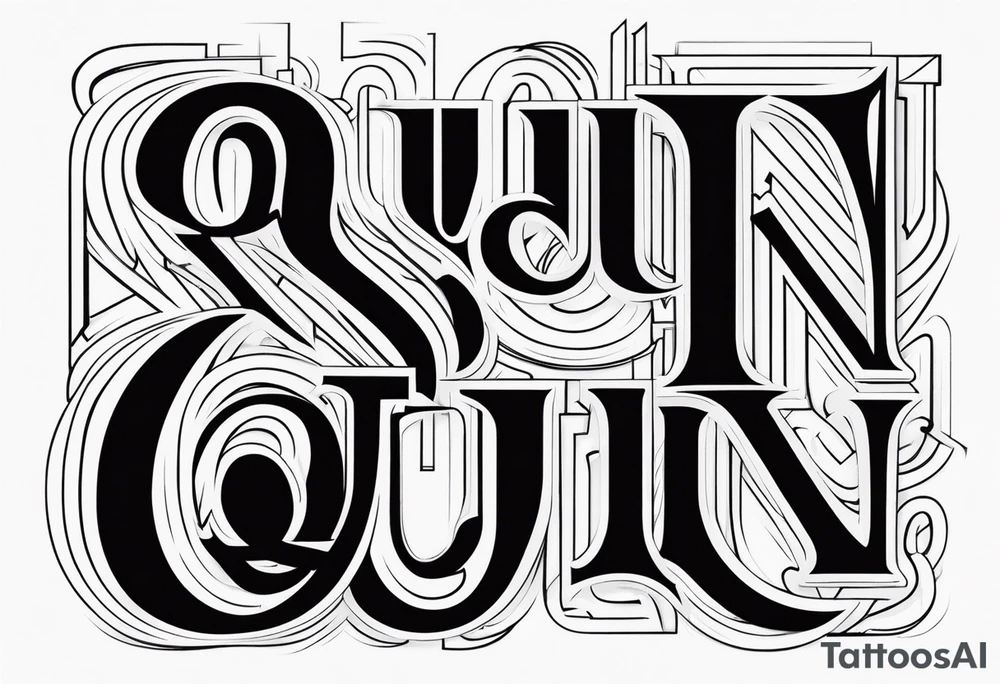 quinn in cool font tattoo idea