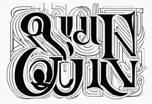 quinn in cool font tattoo idea