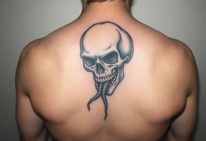 skull with The Last Of Us' fungus out of its mouth tattoo idea