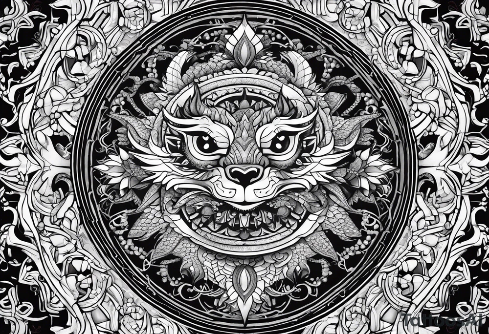 dragons mandala tattoo idea