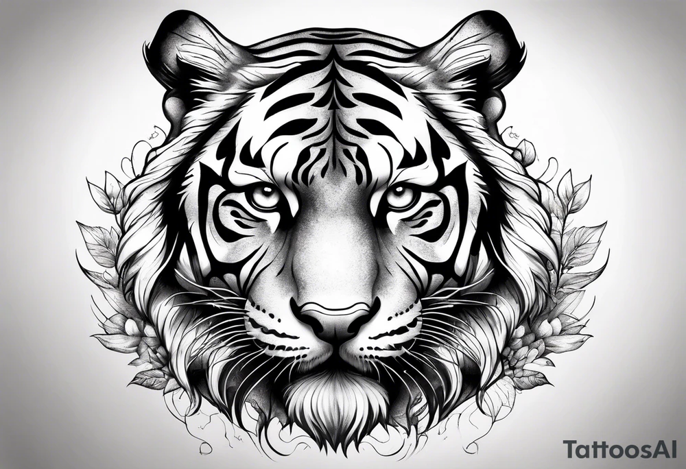 powerful mysterious tiger, full body tattoo idea