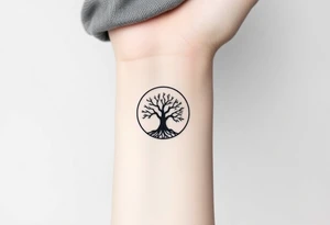 Enso circle with tree of life tattoo idea