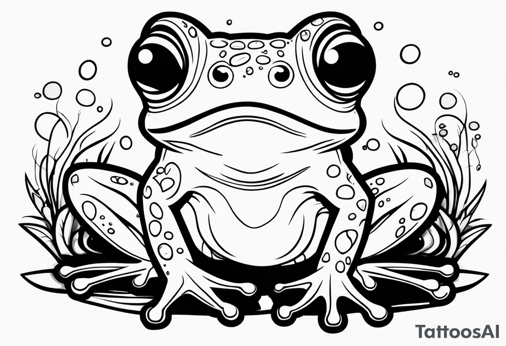 Funny frog tattoo idea