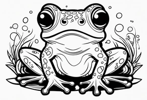 Funny frog tattoo idea