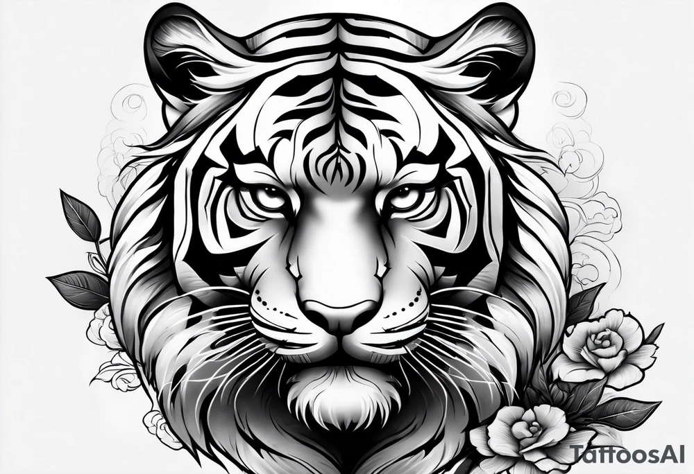 Asian style tiger for a forearm half sleeve, clouds tattoo idea Asian style tiger for a forearm half sleeve, clouds tattoo idea