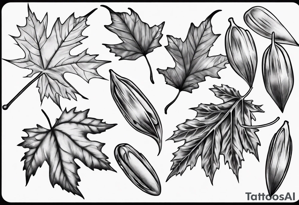 silver maple seeds tattoo idea