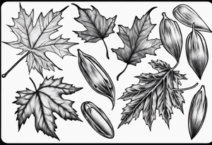 silver maple seeds tattoo idea