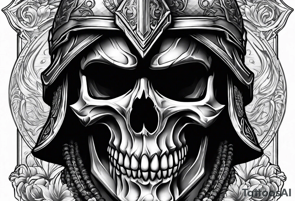 spartan soldier skull tattoo idea