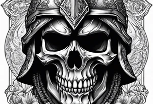 spartan soldier skull tattoo idea
