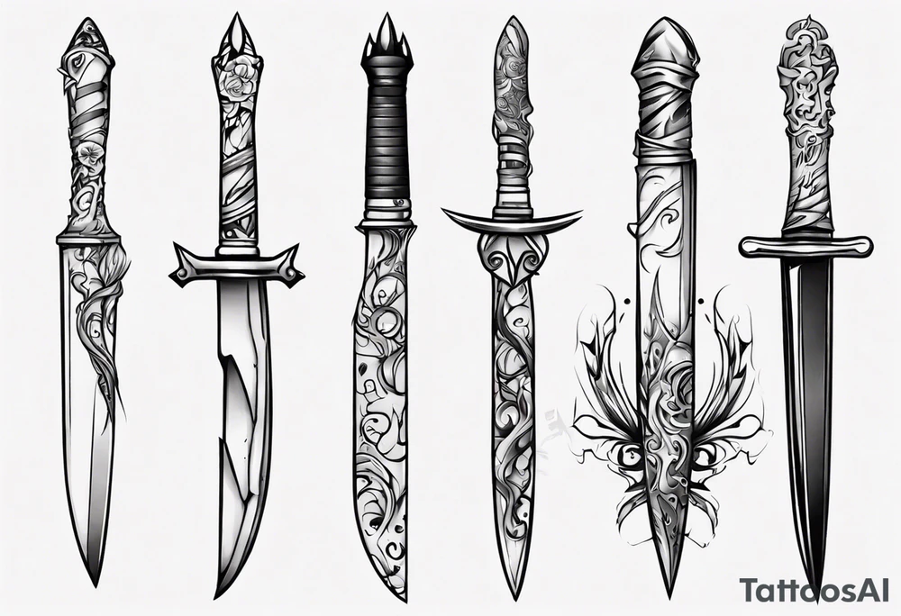 Stiletto knife tattoo idea