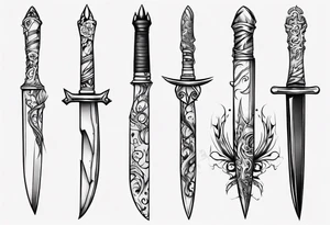 Stiletto knife tattoo idea