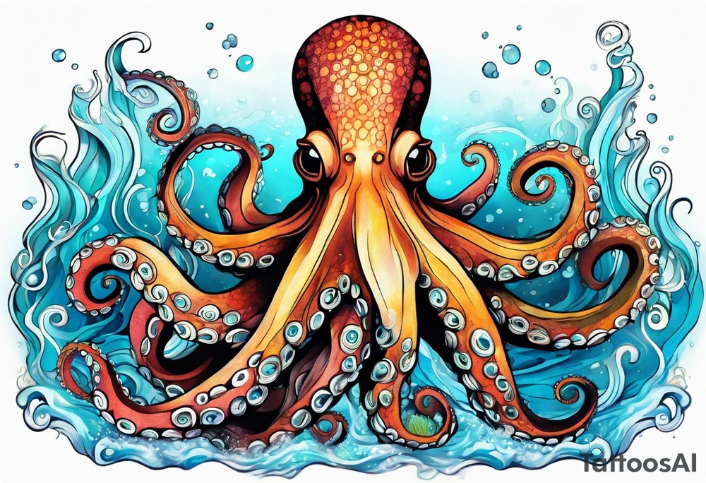 Under water, octopus tattoo idea