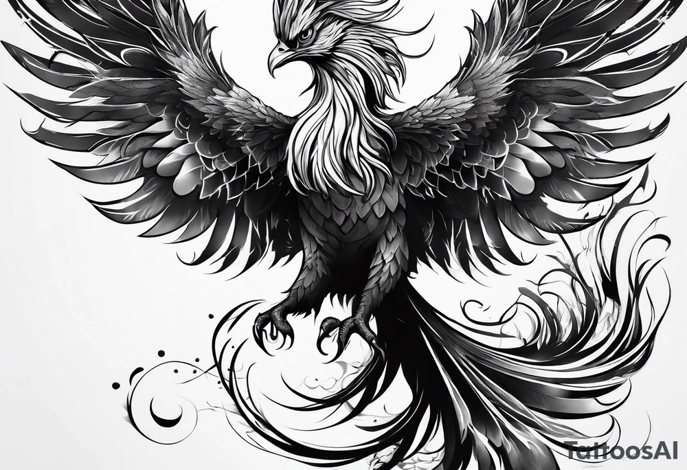 masculine phoenix tattoo idea