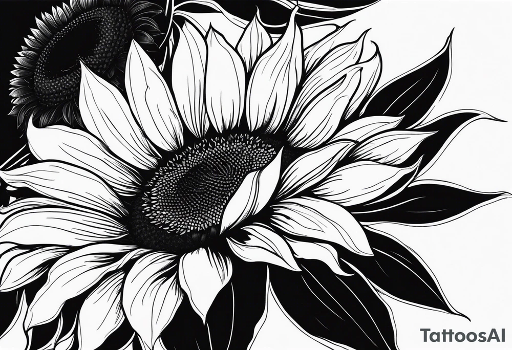 Sunflower sleeve tattoo idea