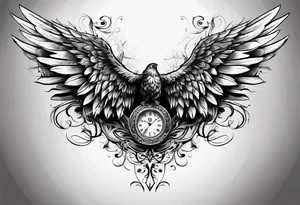 Wings with number 22 tattoo idea