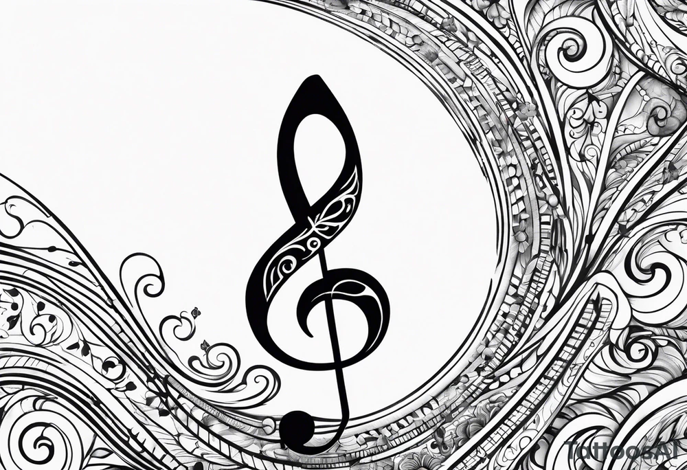 Note de musique, clef de sol, fin tattoo idea Note de musique, clef de sol, fin tattoo idea
