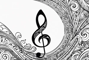 Note de musique, clef de sol, fin tattoo idea