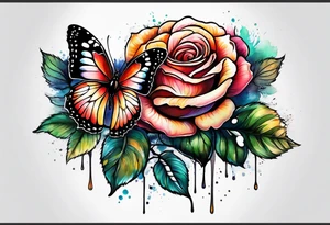 Rose and butterfly spine tattoo tattoo idea