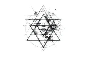 Geometric, triangles, lines, circles tattoo idea