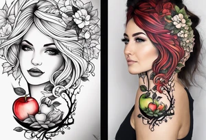 Mother/daughter tattoo around theme “apple doesn’t fall far from the tree” tattoo idea