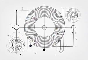 string theory, physics, line art, universe, cosmos tattoo idea