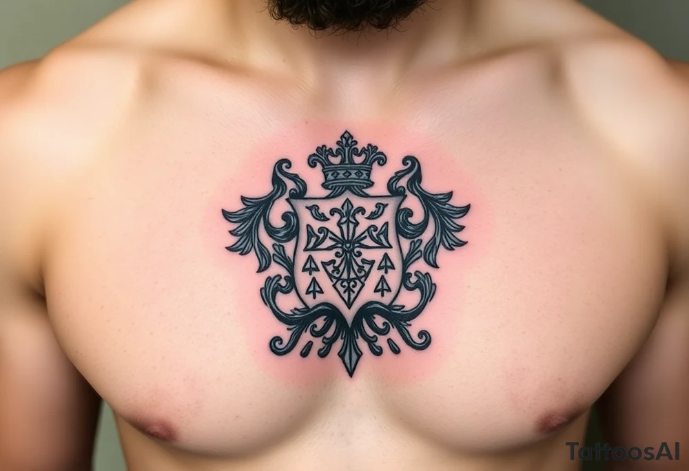 Powerful, majestic and dark Irish family crest for Smith tattoo idea