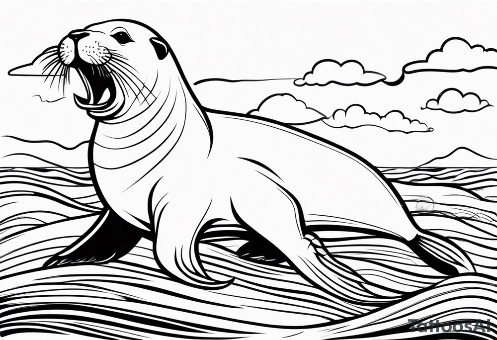 Sea lion tattoo idea