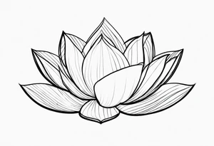 white lotus flower line tattoo tattoo idea