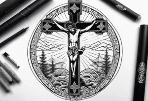 Triathlon, crucifix tattoo idea