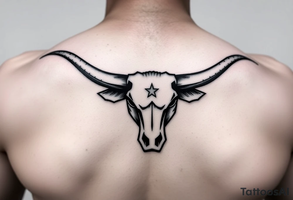 Football tattoo of the Texas longhorn tattoo idea