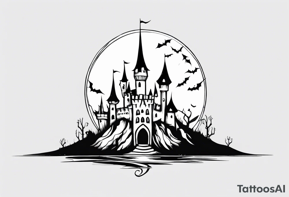 jack skellington and his castle tattoo idea