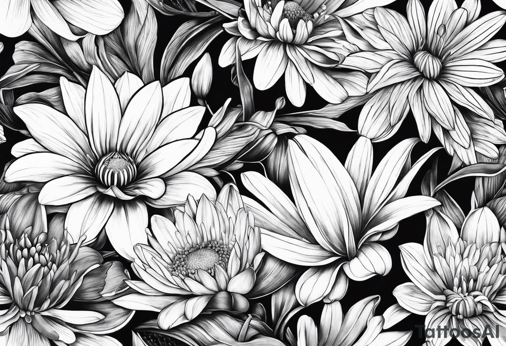 Water Lillie and Daisy tattoo idea