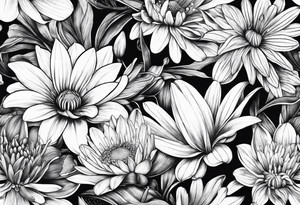 Water Lillie and Daisy tattoo idea