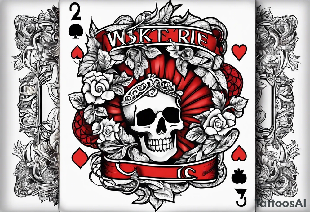 Playing cards, leaf vines and cigarettes tattoo idea