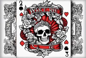Playing cards, leaf vines and cigarettes tattoo idea