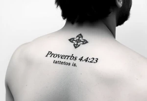 I want a tattoo with the Bible verse proverbs 4:23 tattoo idea