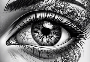 eye with skull tattoo idea