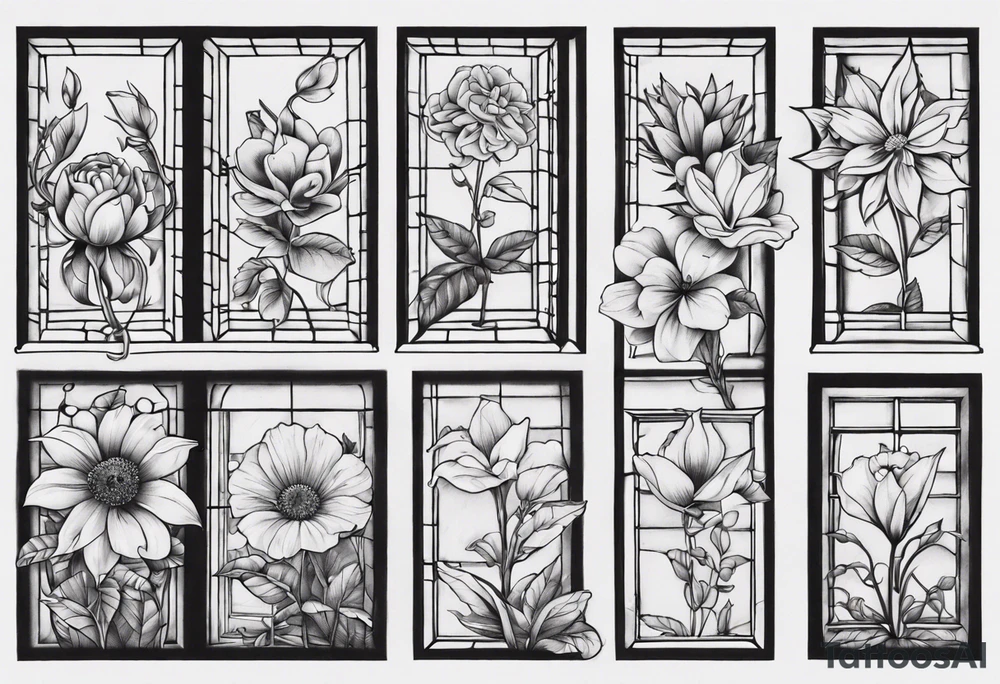 flower in a window tattoo idea